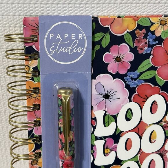 BLOOM Hardcover Spiral Notebook Journal Pen Sticker Set Colorful Lined Flowers - Picture 14 of 17